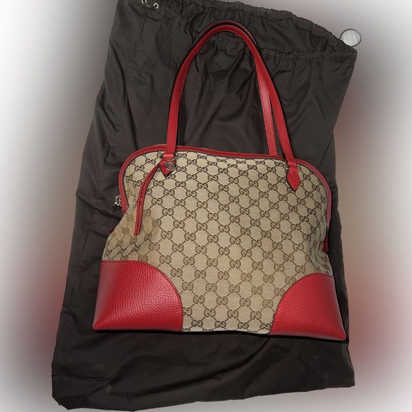 RARE Red Gucci Logo Monogram tote bag - Picture 2 of 10
